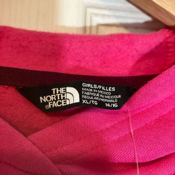 NWT North Face girls, extra large hoodie, bright pink - Picture 2 of 3